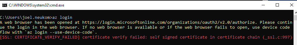 Self signed cert in chain