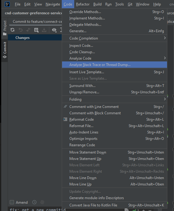 Analyze stack trace