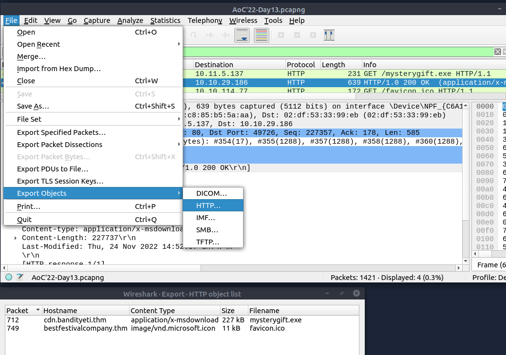 Wireshark HTTP Query